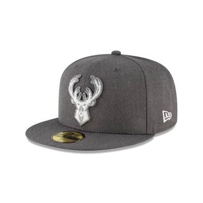 Milwaukee Bucks Gorra | New Era NBA Terrycloth 59fifty Fitted Cap Mexico - Grises